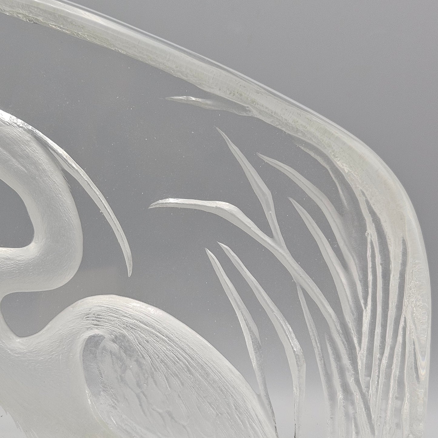 Mats Jonasson Crystal Heron Relief Sculpture