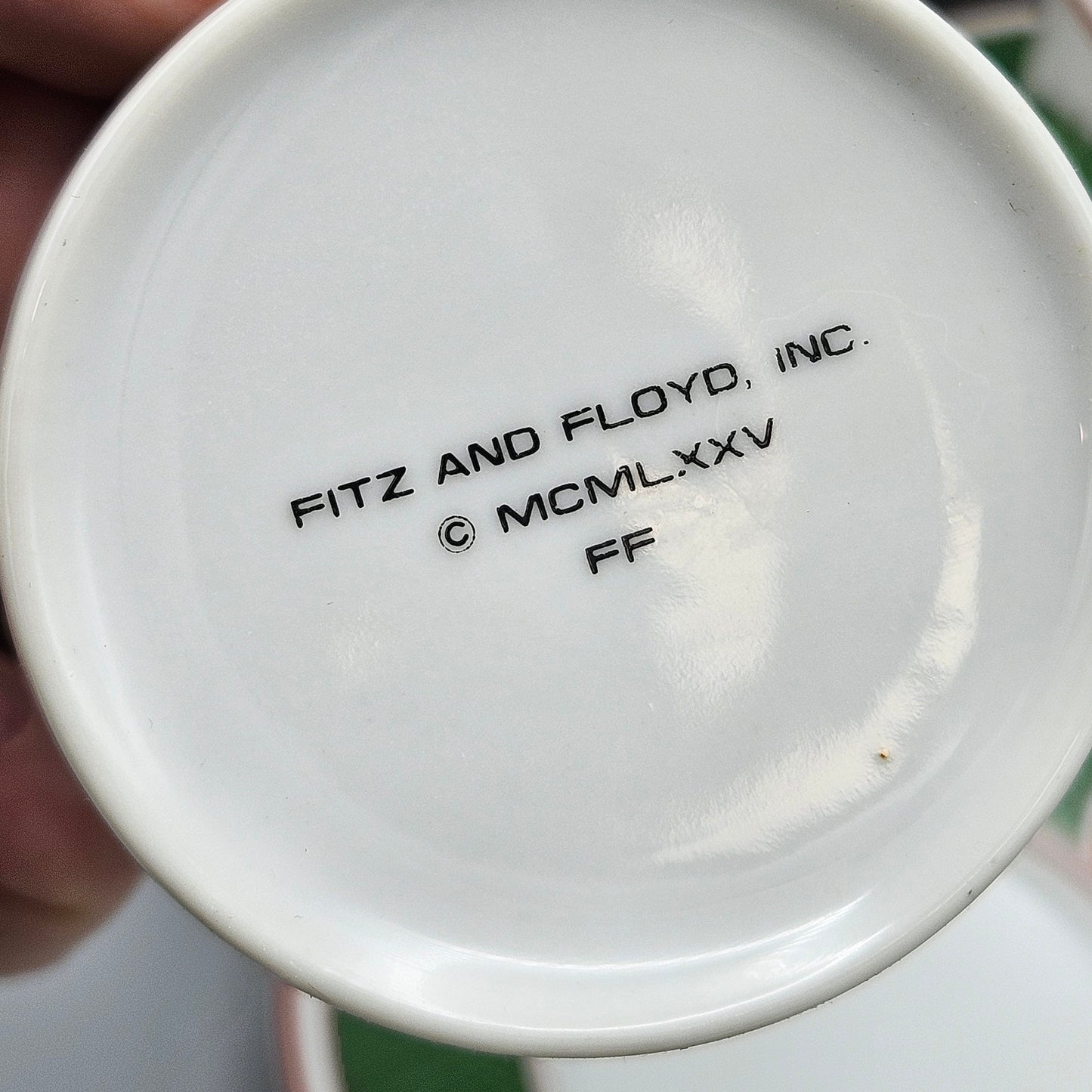 Fitz & Floyd Dragon Crest Green Demitasse Cups and Saucers - Set of Eight