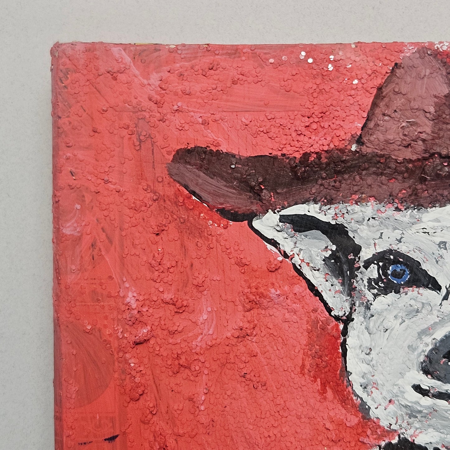 1998 Michelle Wawraszko "Texas Toast" Acrylic on Panel Cowboy Pig Painting