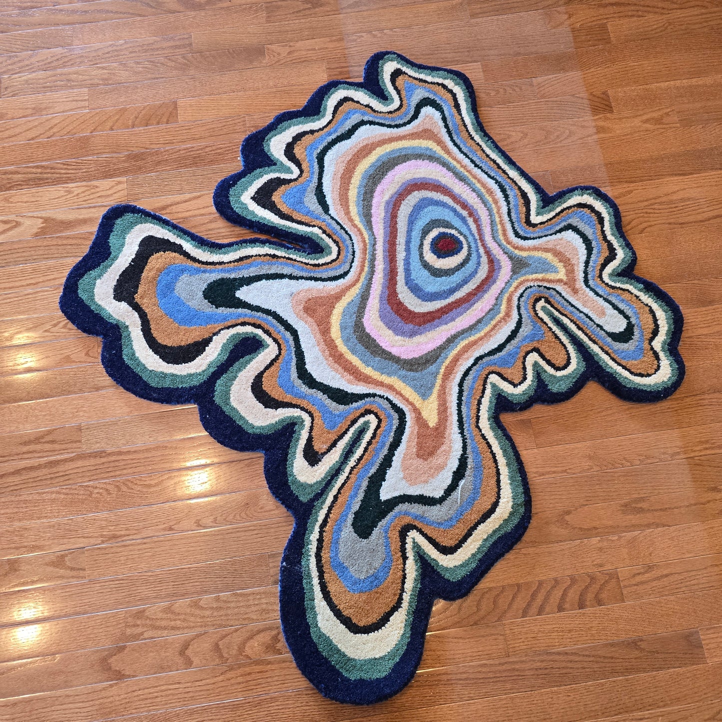 Very Cool Modern Design "Splatter" Rug ~ 4' 2" x 3' 8"