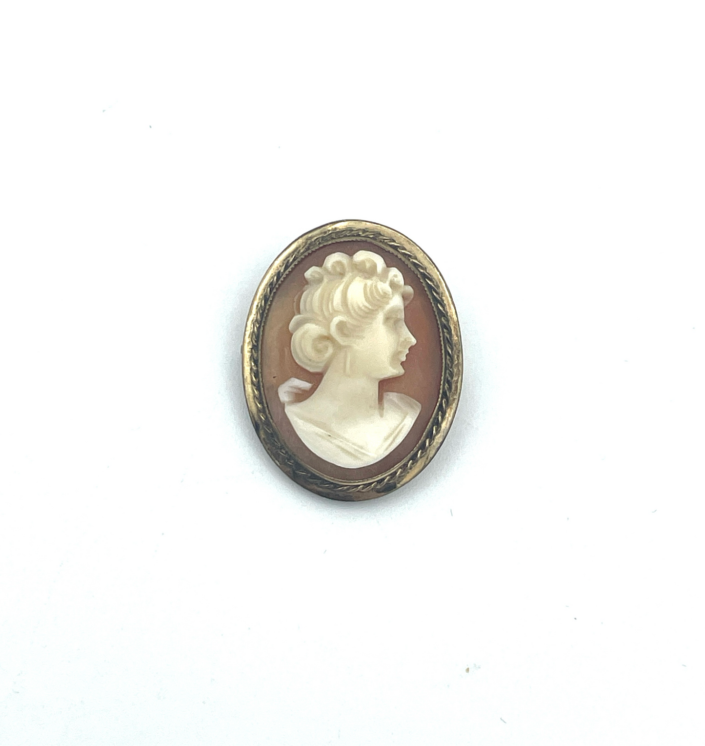 Vintage Gold-Filled Small Carved Cameo Pendant/Pin