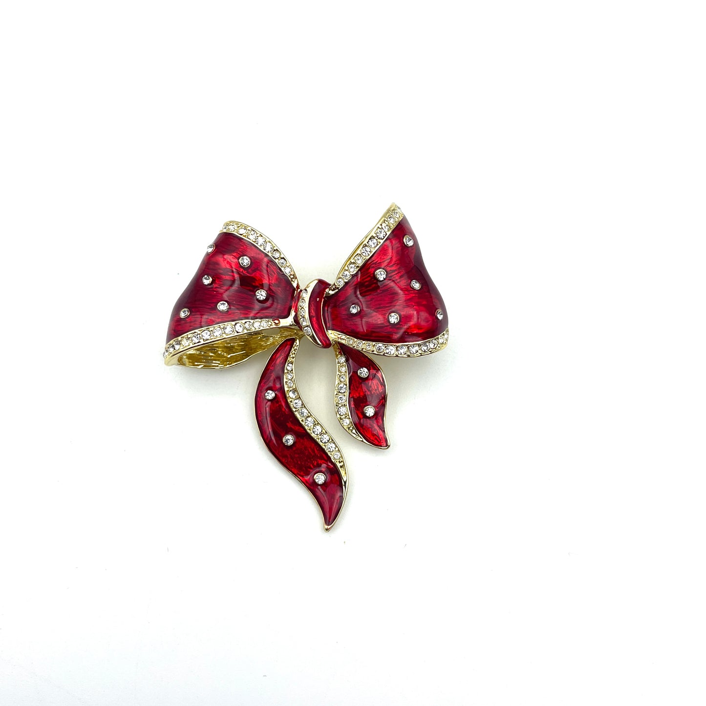 Vintage Sparkling Bow Christmas Pin