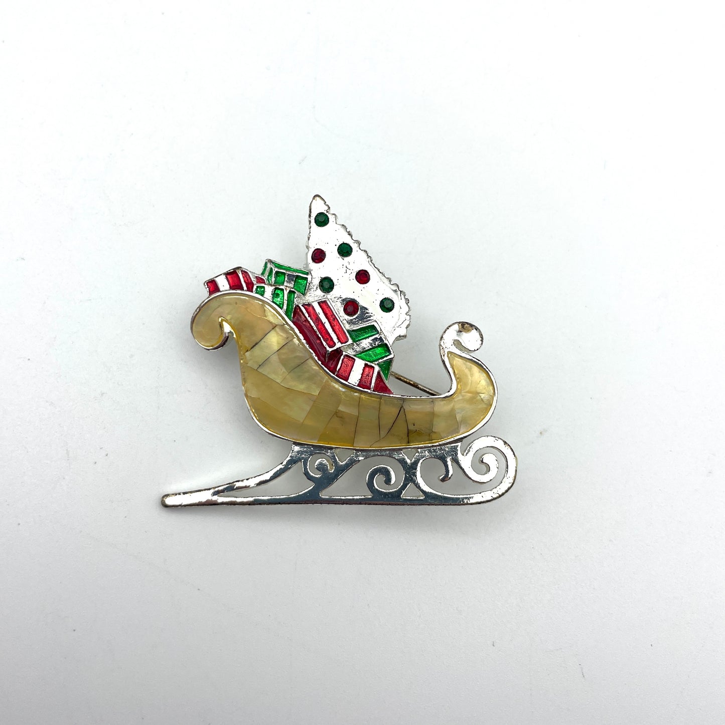 Santa's Sleigh Christmas Pin