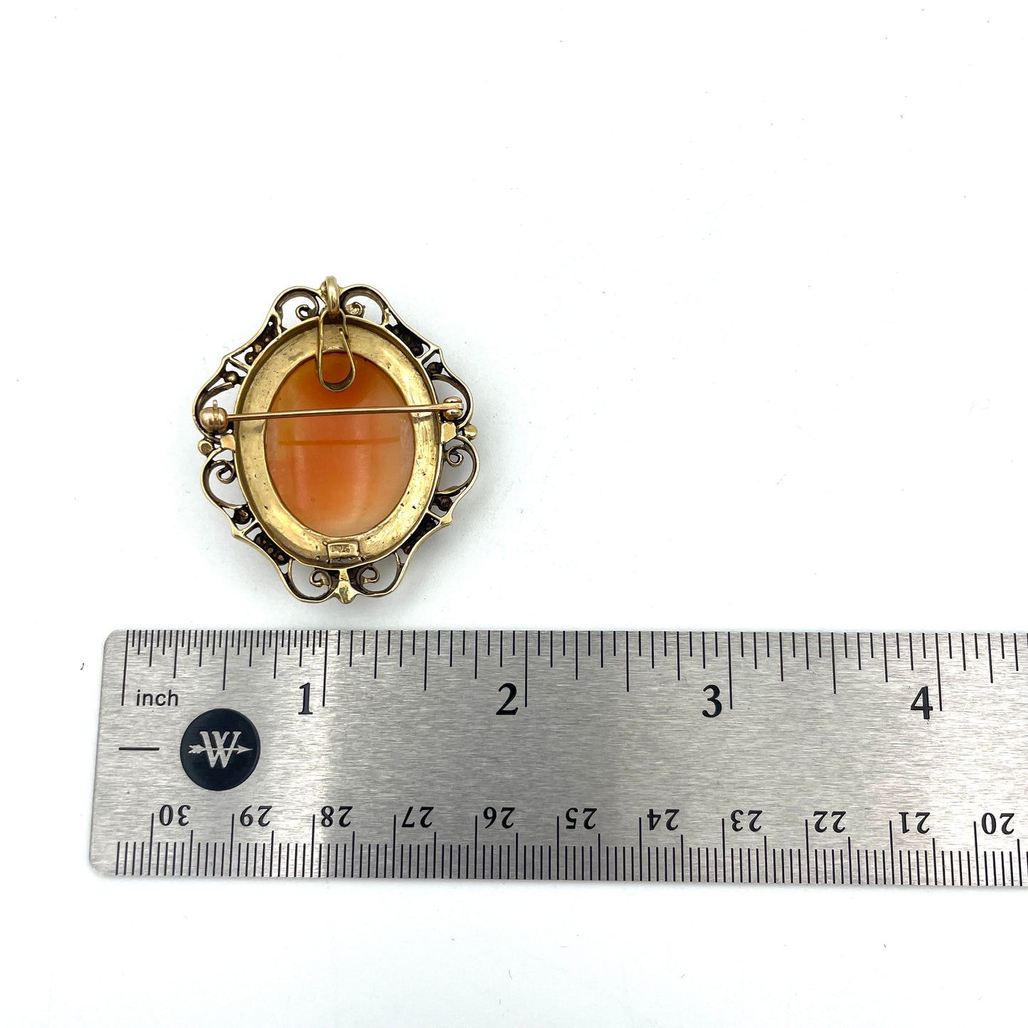 Vintage 14K Gold Carved Cameo Pendant/Pin