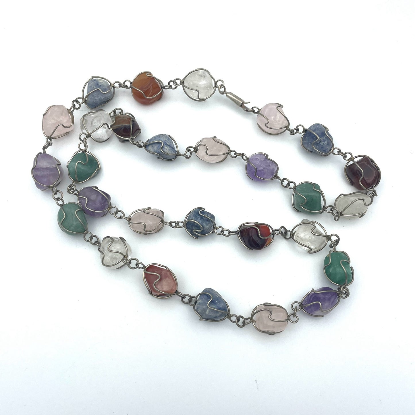 Natural Stone Wire Wrapped Necklace