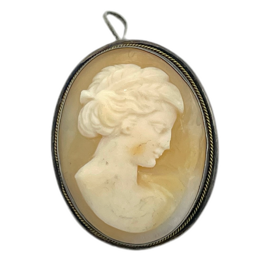 Vintage Carved Cameo Pendant/Pin