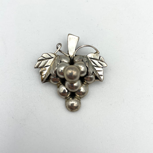 Mexican Sterling Silver Grapes Pin/Pendant