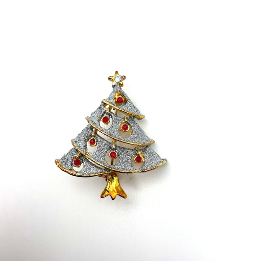 Vintage Shiny Christmas Tree Pin