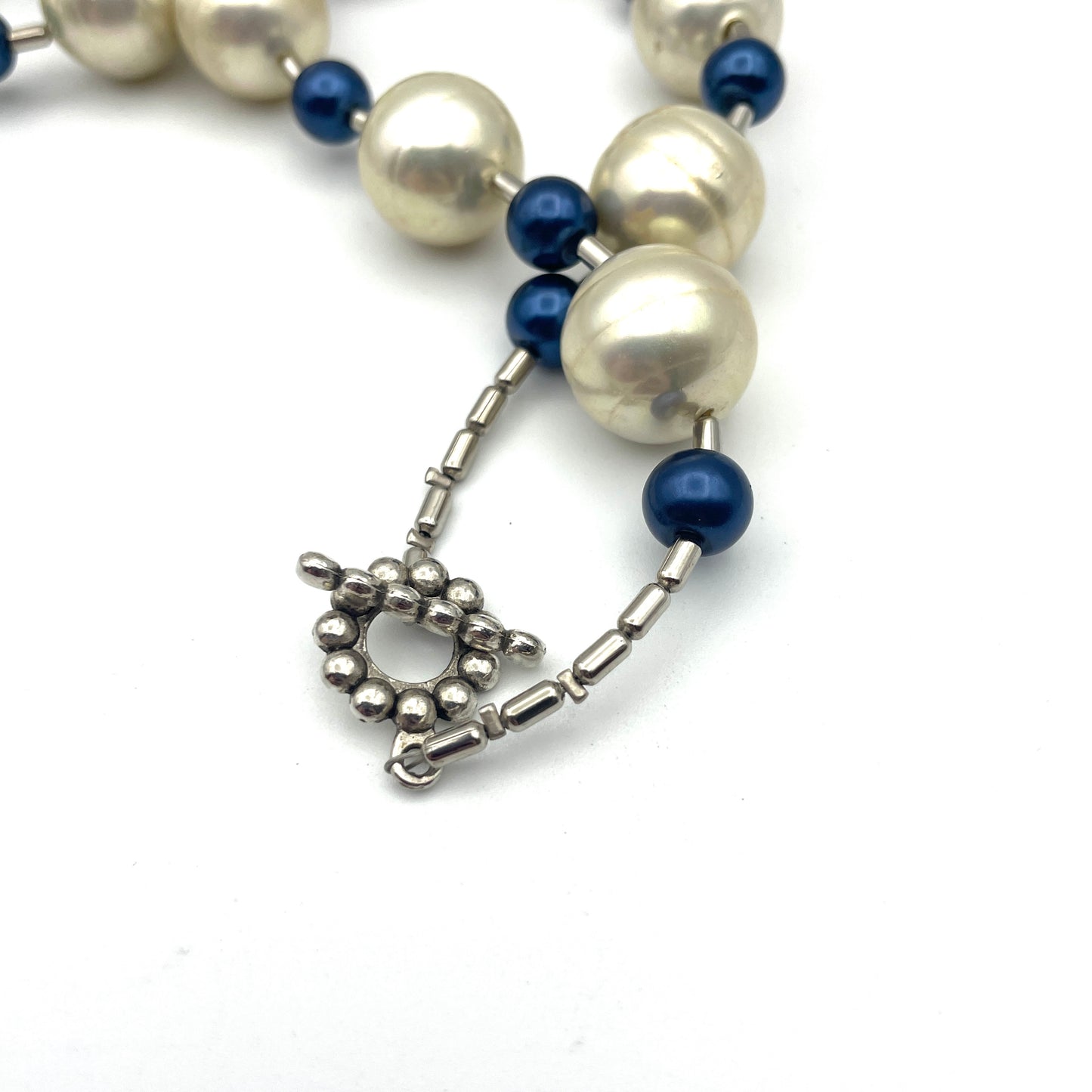 Blue & White Beaded Necklace