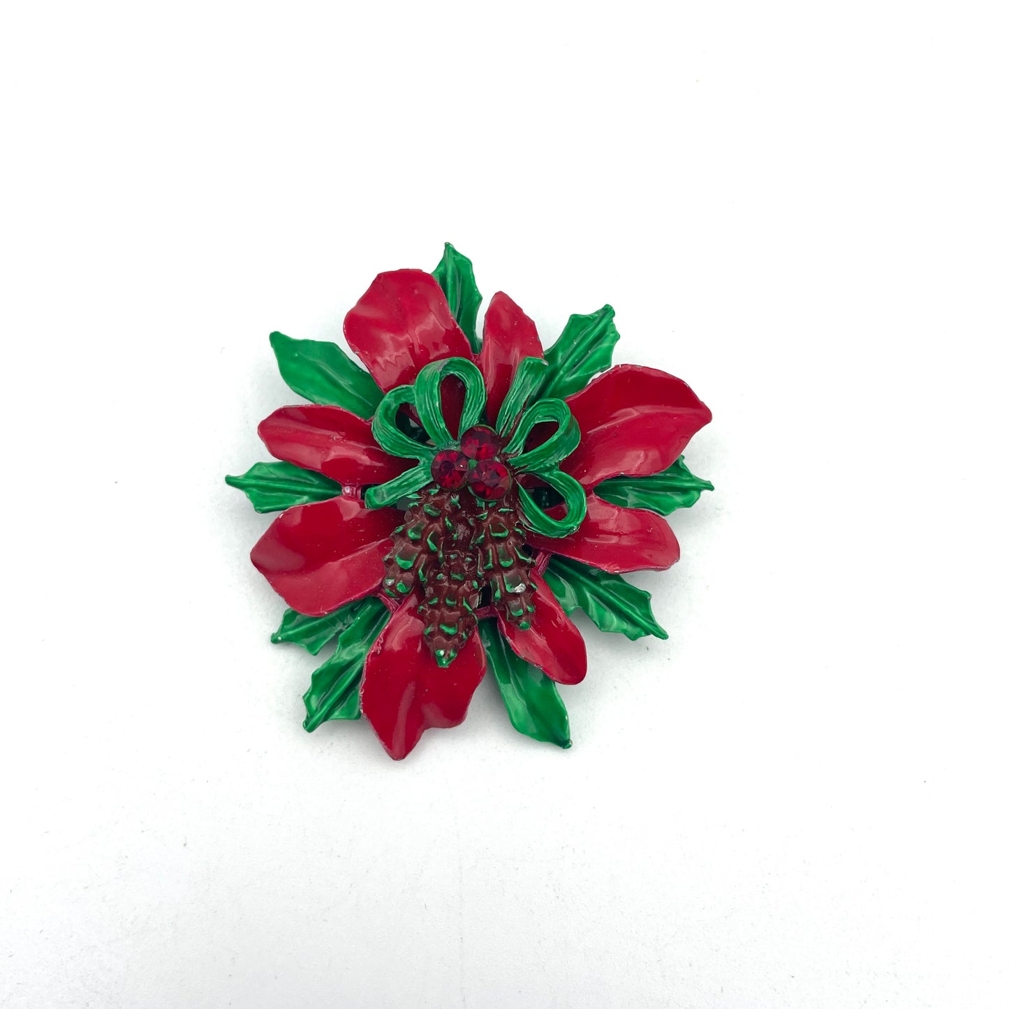 Vintage Poinsettia Christmas Pin