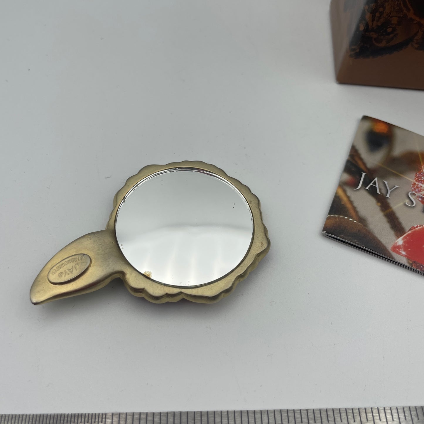 Jay Strongwater Enamel Small Purse Mirror with Swarovski Crystals