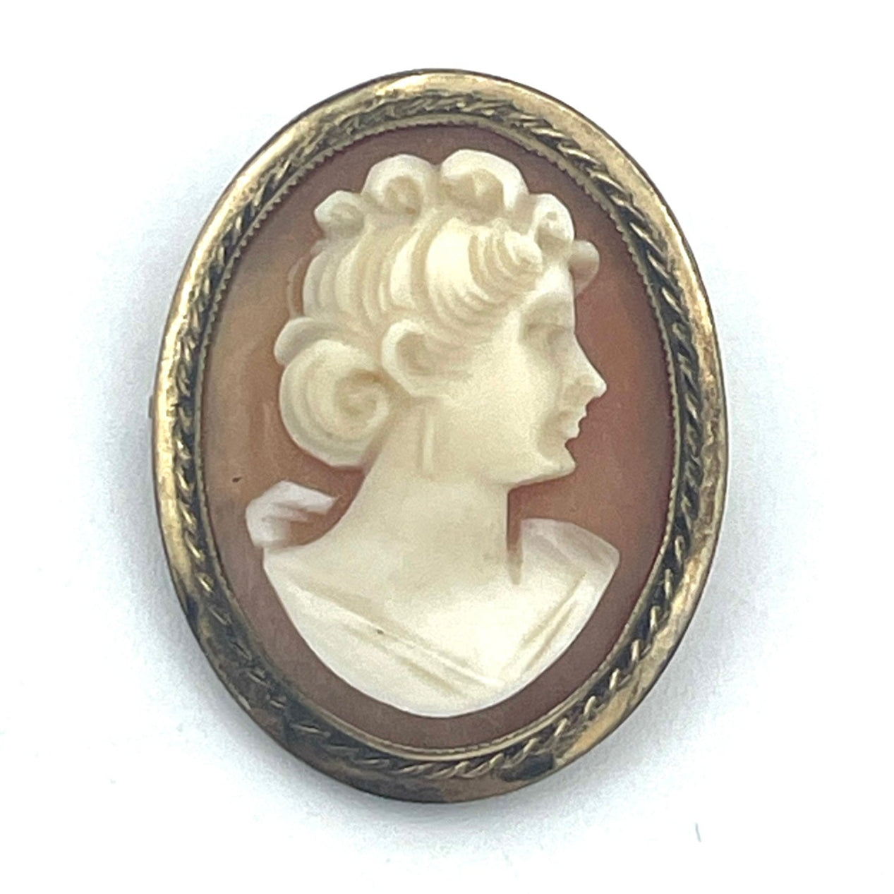 Vintage Gold-Filled Small Carved Cameo Pendant/Pin