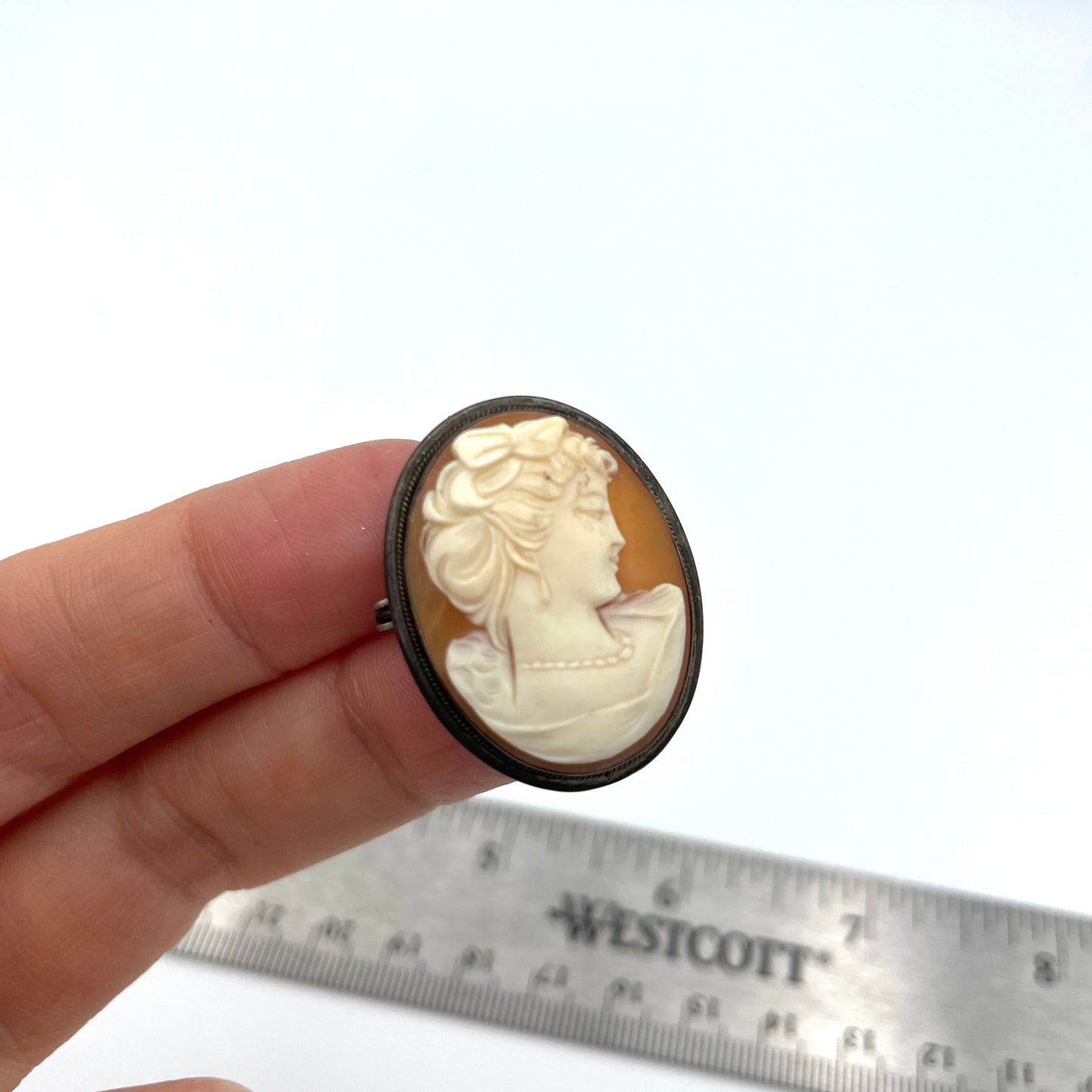 Vintage Silver Carved Cameo Pin/Pendant