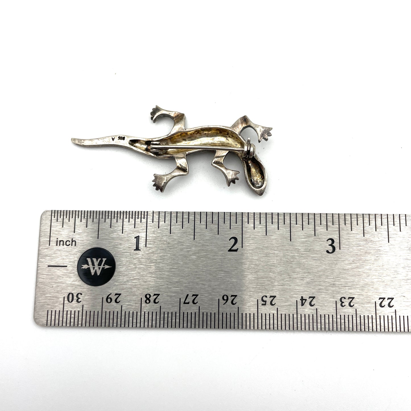 Vintage Sterling Silver Lizard Pin