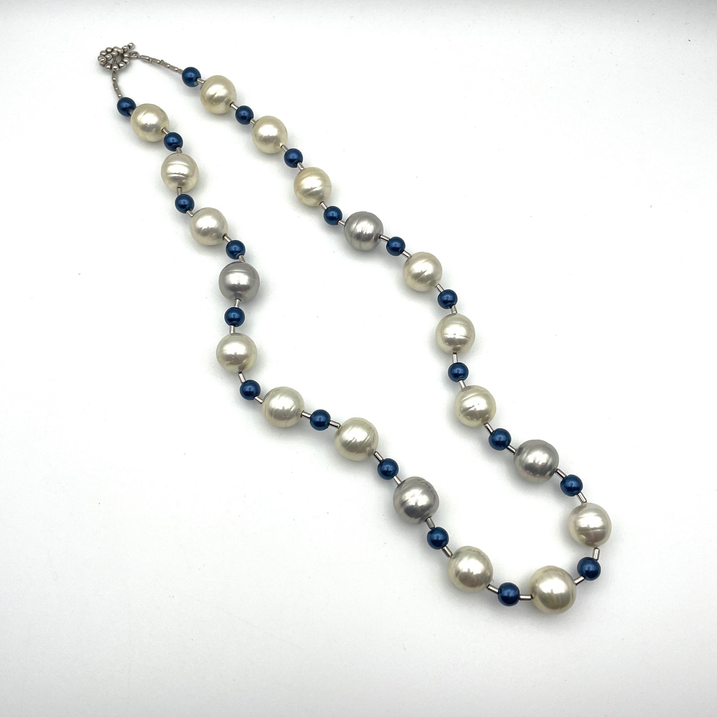 Blue & White Beaded Necklace