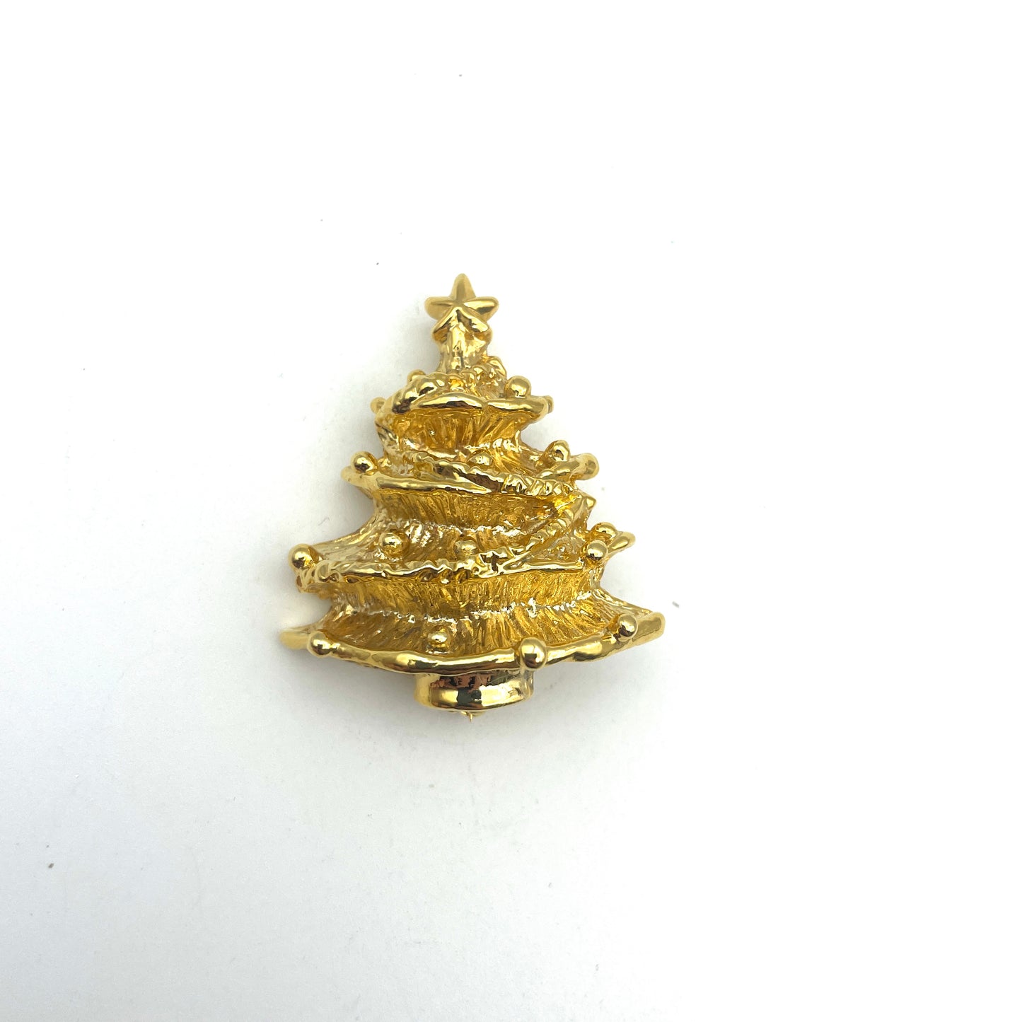 Vintage Gold Christmas Tree Pin