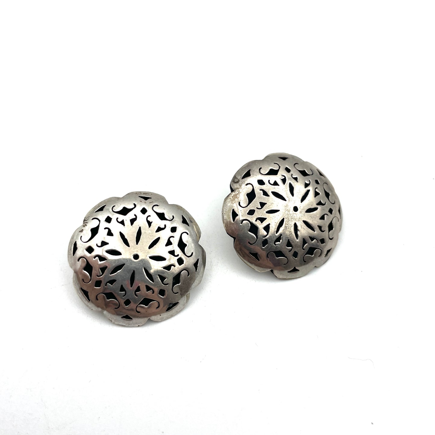 Vintage Sterling Silver Cutout Earrings