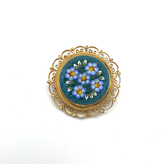 Vintage Italian Micromosaic Pin