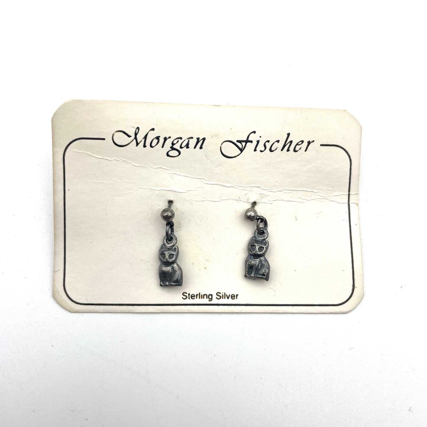 Designer Sterling Silver Cat Earrings