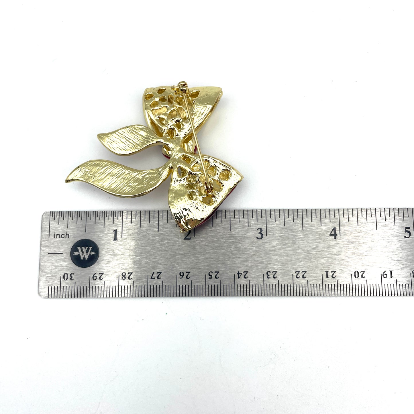 Vintage Sparkling Bow Christmas Pin