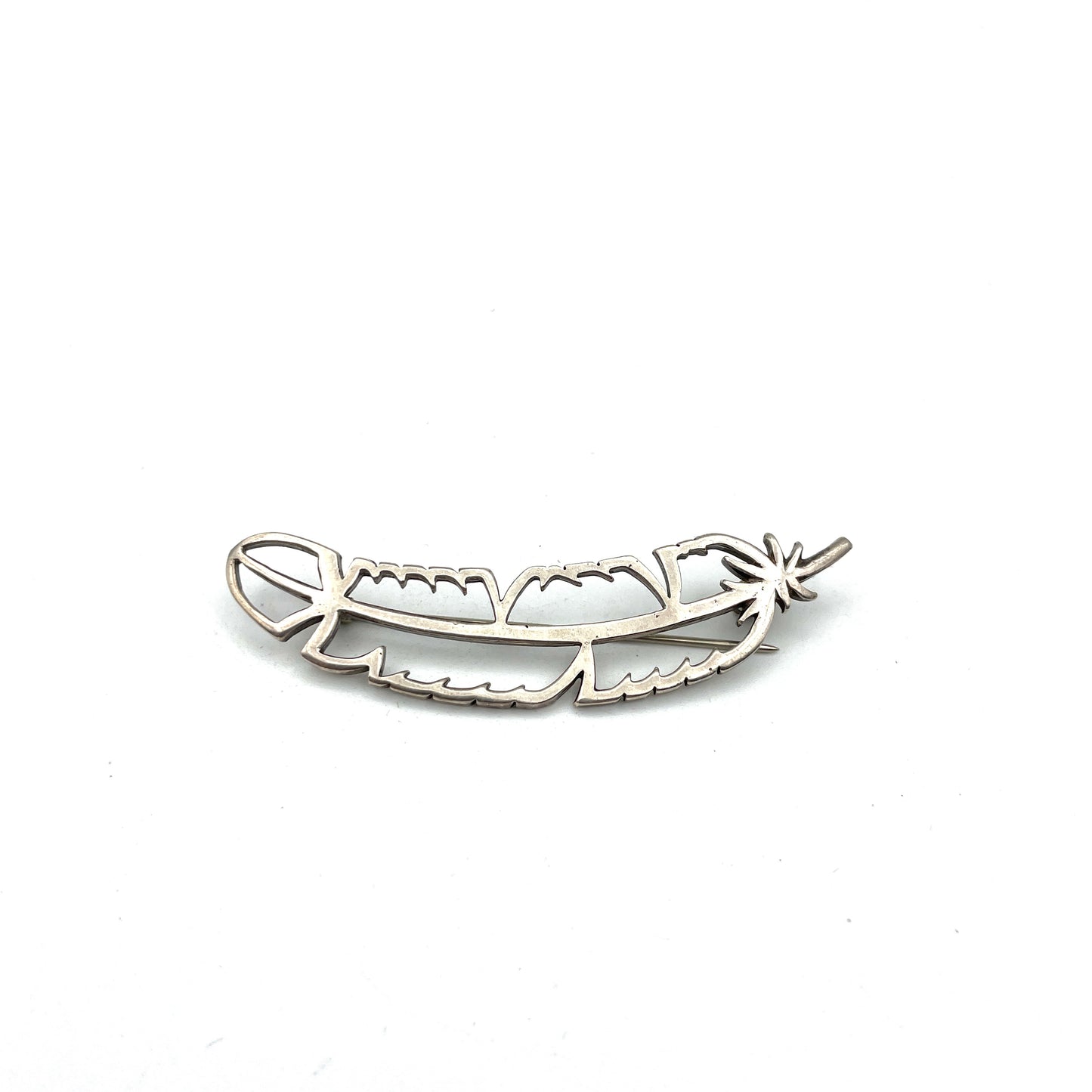 Vintage Sterling Silver Feather Pin