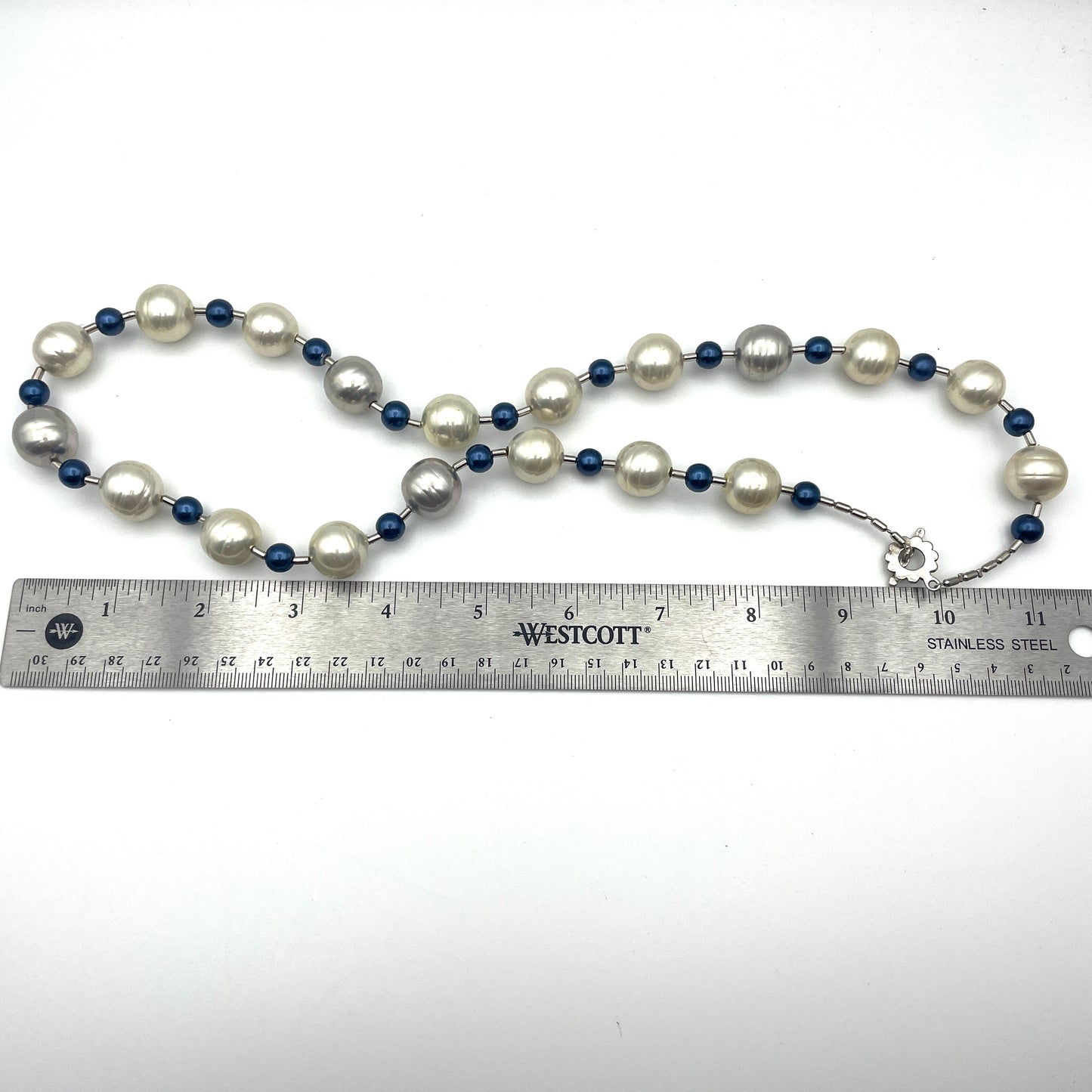 Blue & White Beaded Necklace