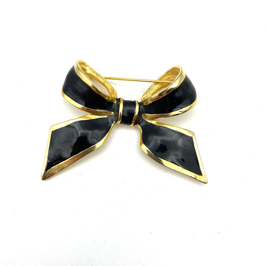 Kenneth Jay Lane Enamel Ribbon Bow Pin