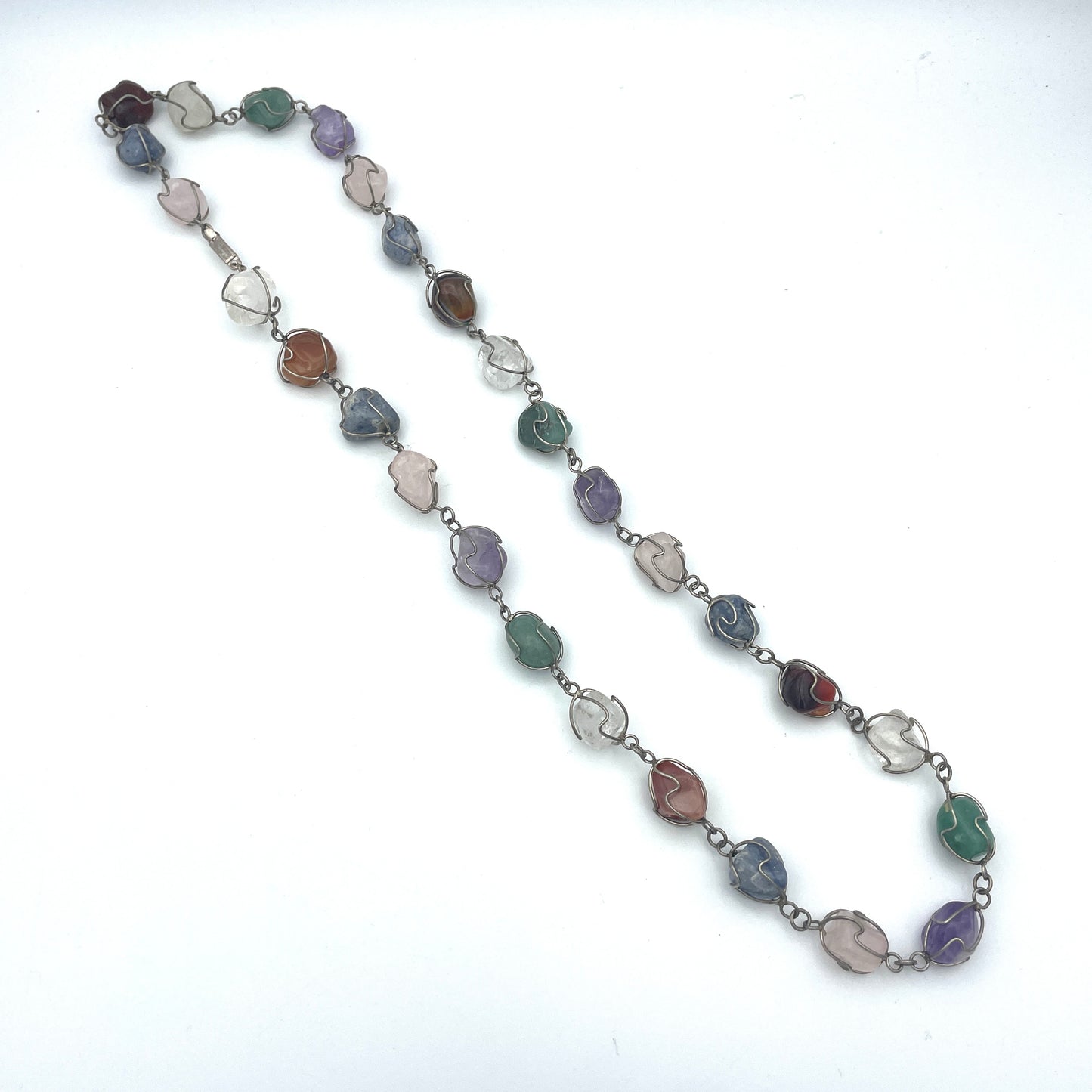 Natural Stone Wire Wrapped Necklace