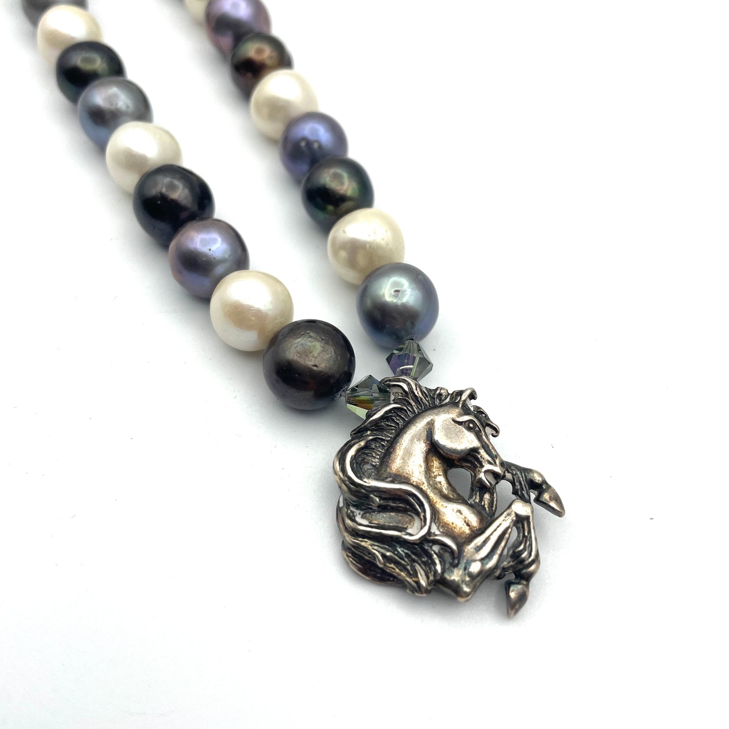 Vintage Necklace with Stallion Pendant