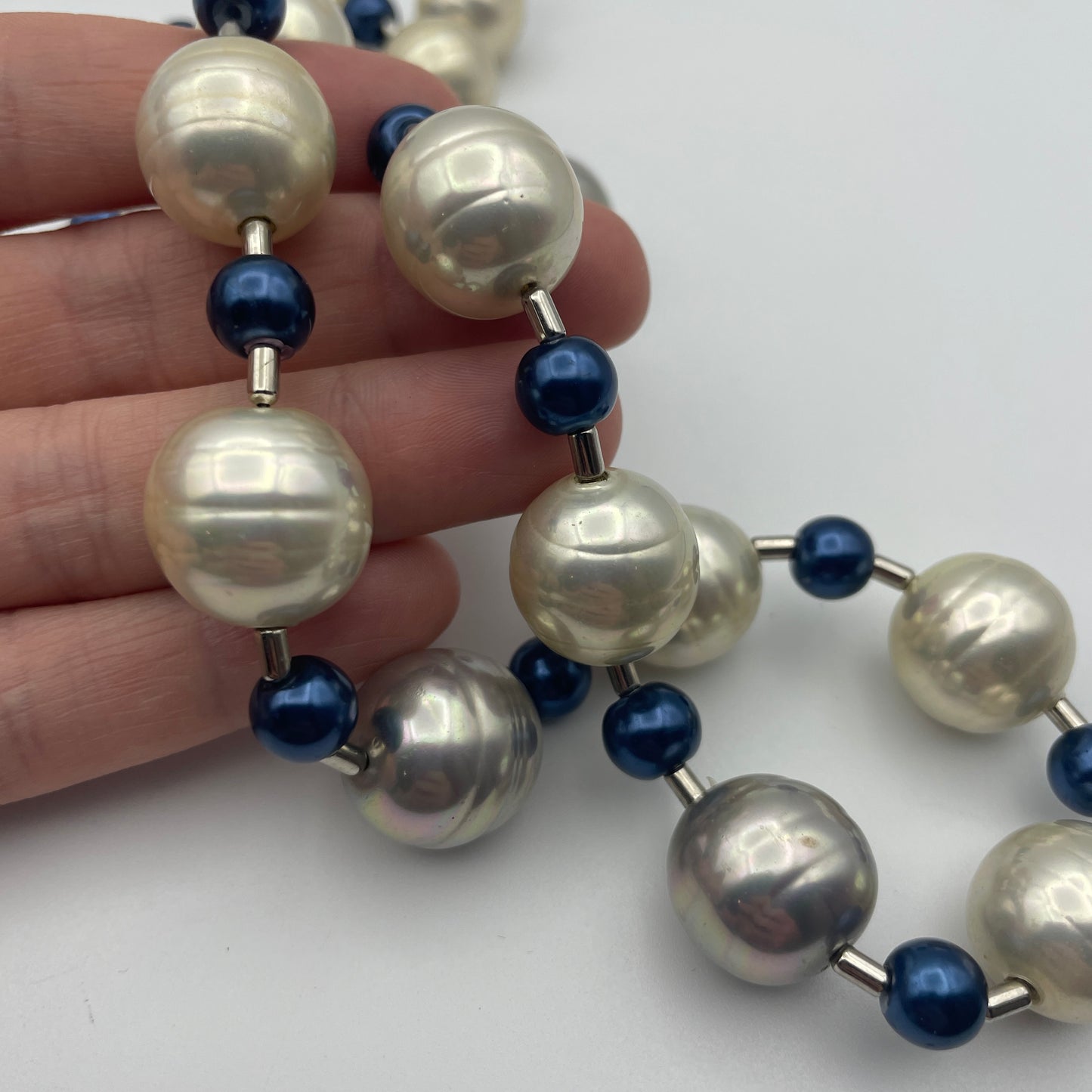 Blue & White Beaded Necklace