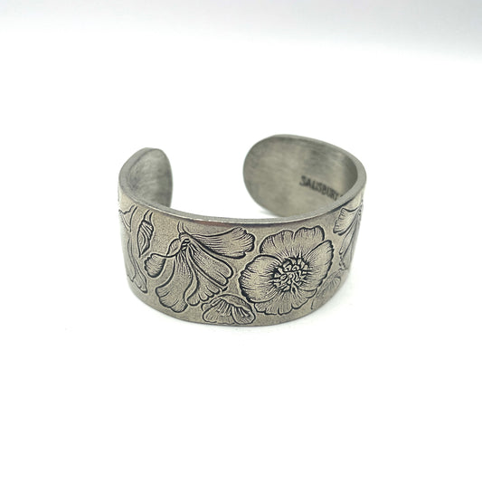 Salisbury Pewter Flower Cuff Bracelet