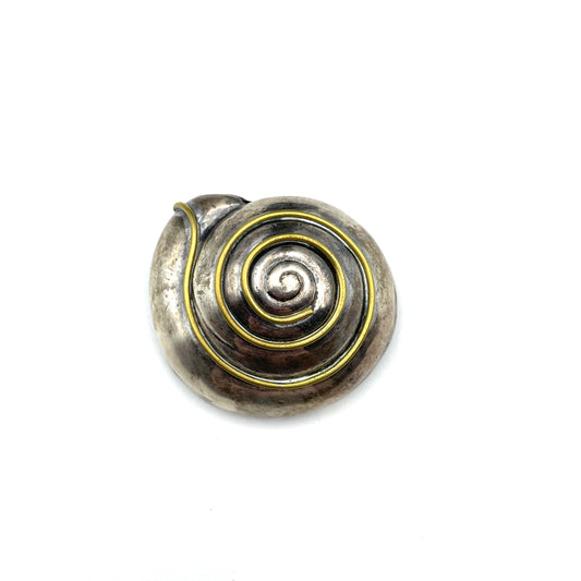 Vintage Mexican Sterling Silver Nautilus Pin