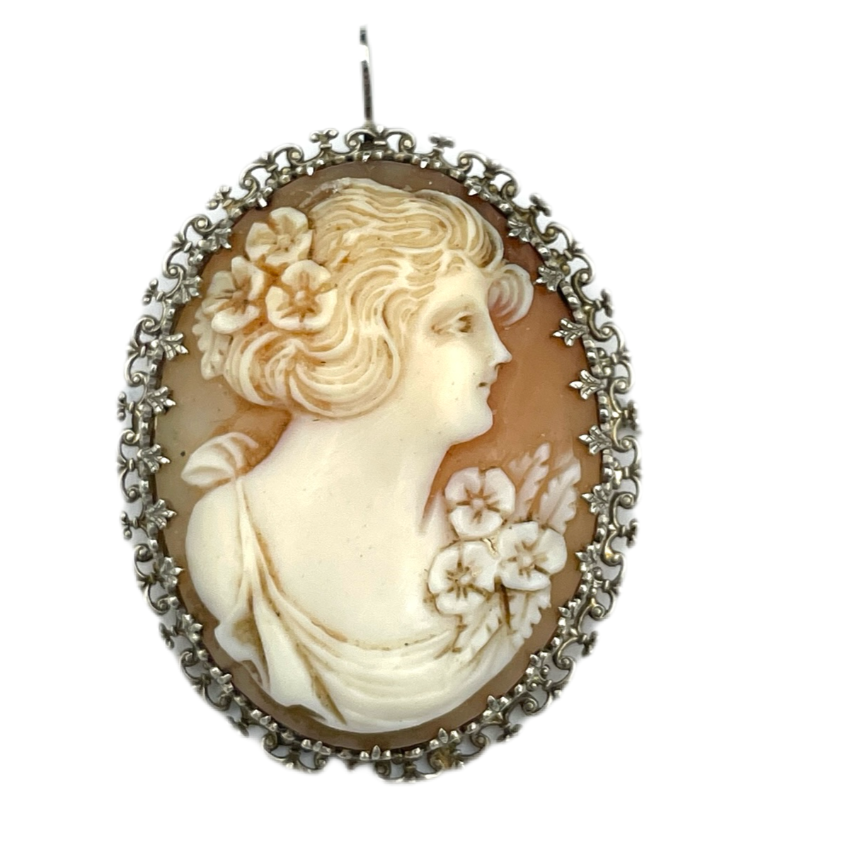 Vintage 14K Gold Carved Cameo Pin/ Pendant