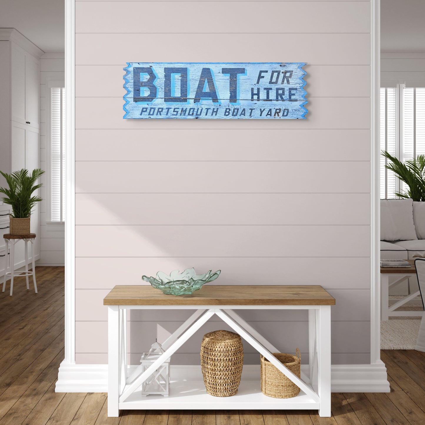 "Boat for Hire Portsmouth Boat" Painting Sign on Wooden Boards