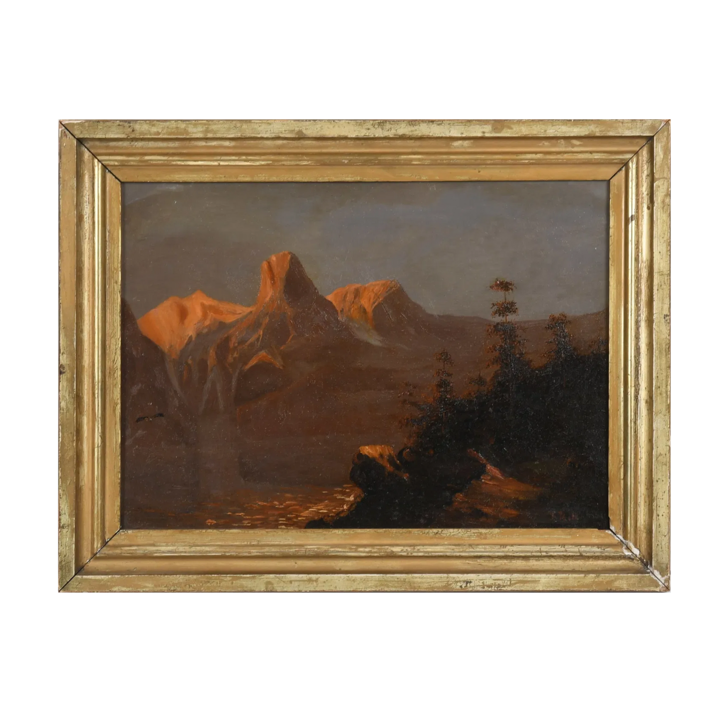 Oil on Masonite Western Landscape Painting Signed J Hill