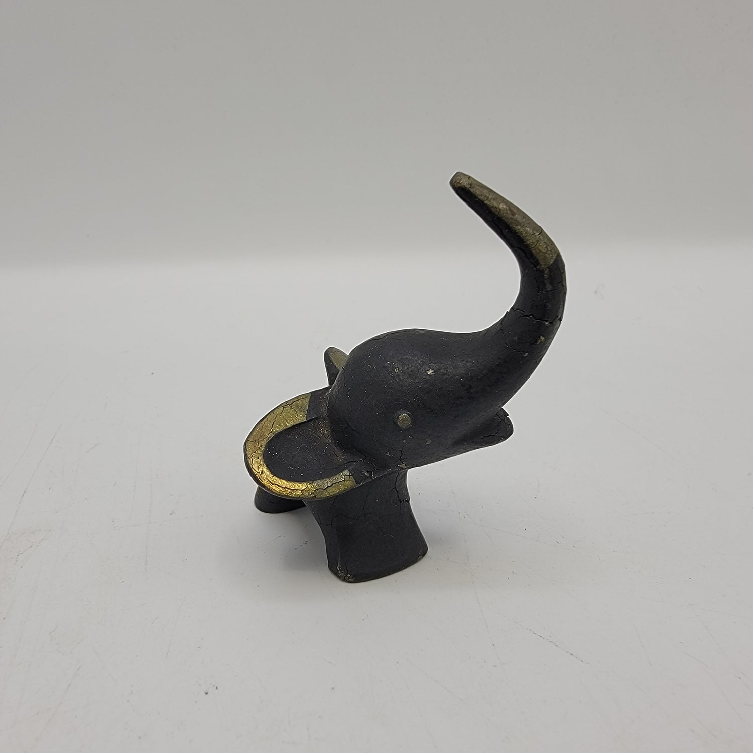 Walter Bosse Style Miniature Black and Gold Art Deco Elephant